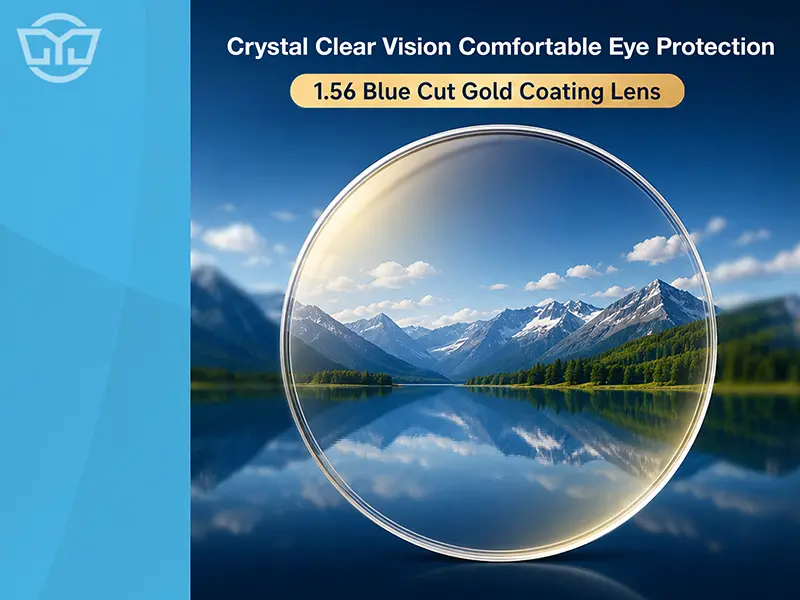 1.56 blue cut SHMC gold coating optical lens