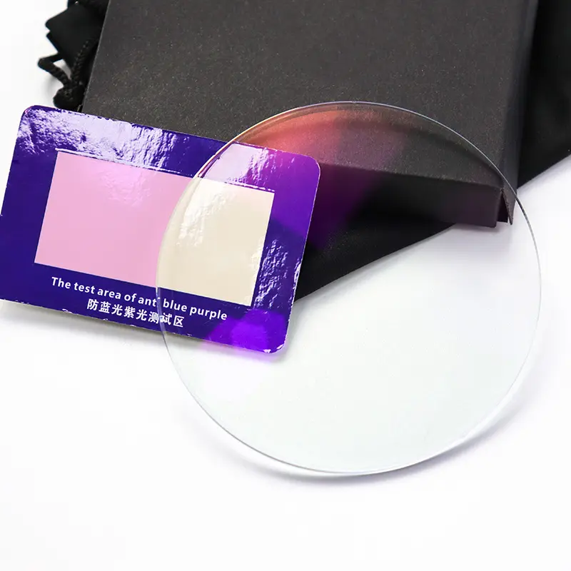 the photo of anti-glare blue block lens used to drive, show the blue light test