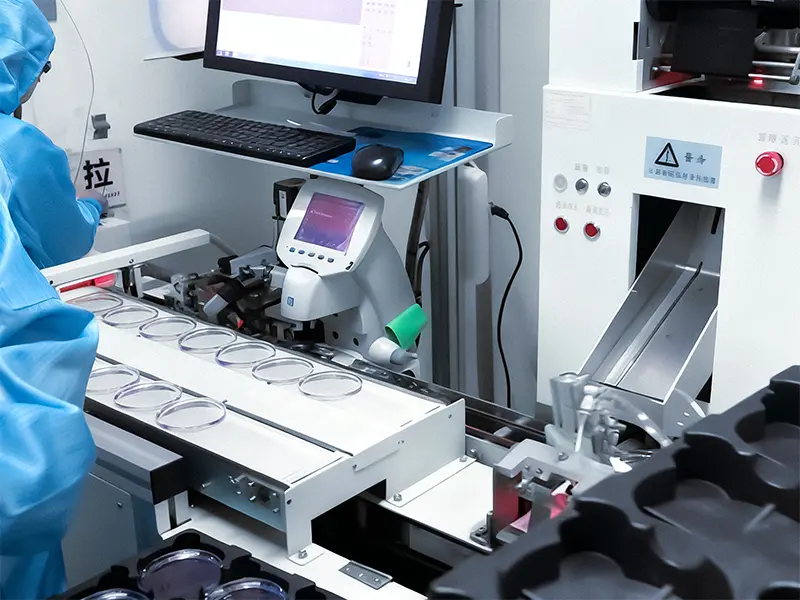 our optical lens is producing in production line