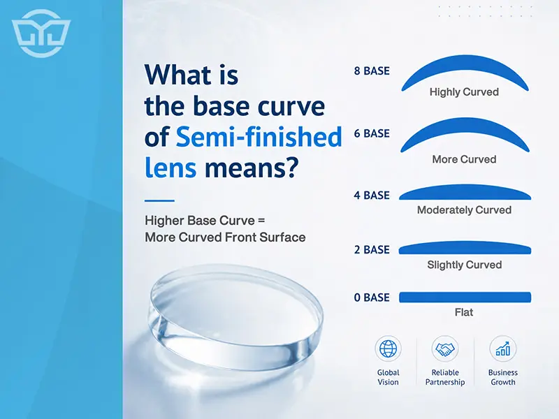 comparation of semi-finished lens base curve
