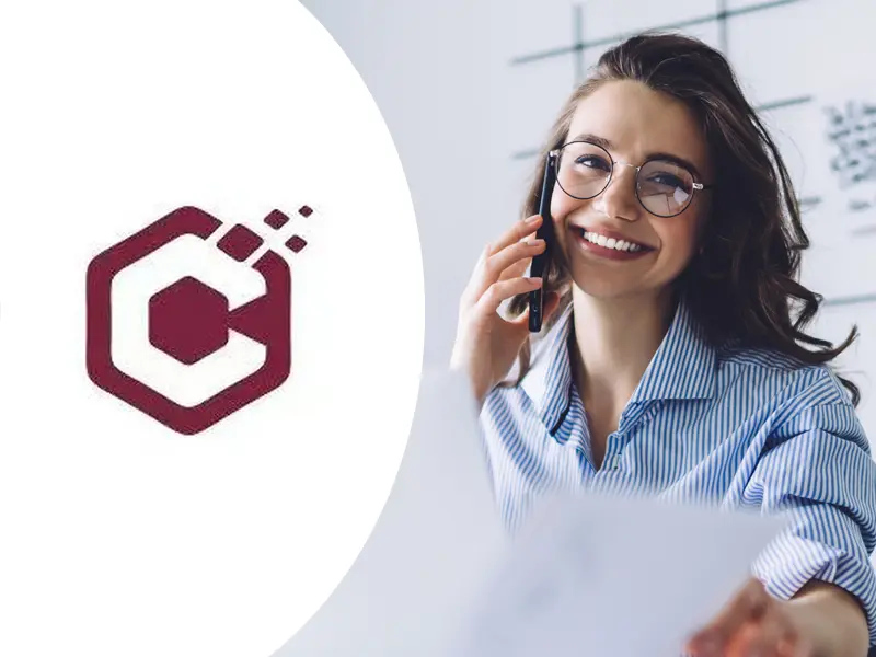 a girl ware our optptech rc lens in office